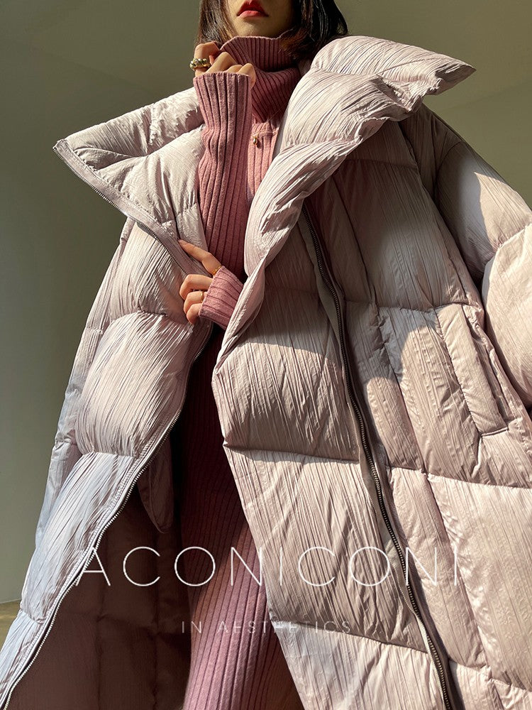 Aconiconi|Winter Stand Collar Down Jacket Warm Quilt