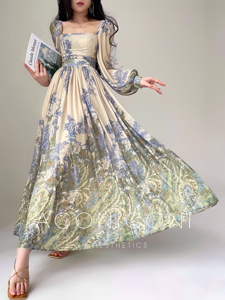 Aconiconi|Tulle Treasure Long Sleeve Long Summer Dress