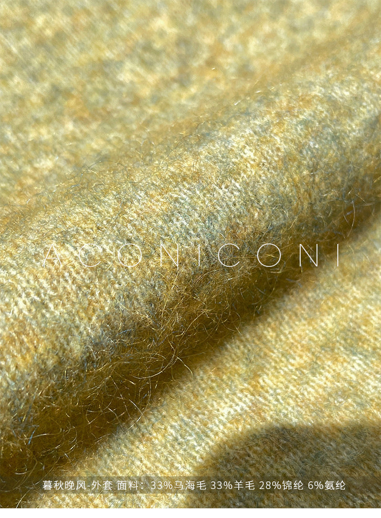 Aconiconi|Late autumn evening wool knitted suspender dress & cardigan