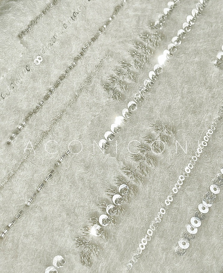 Aconiconi |Lady in Paris Wool V-neck Temperament Dress