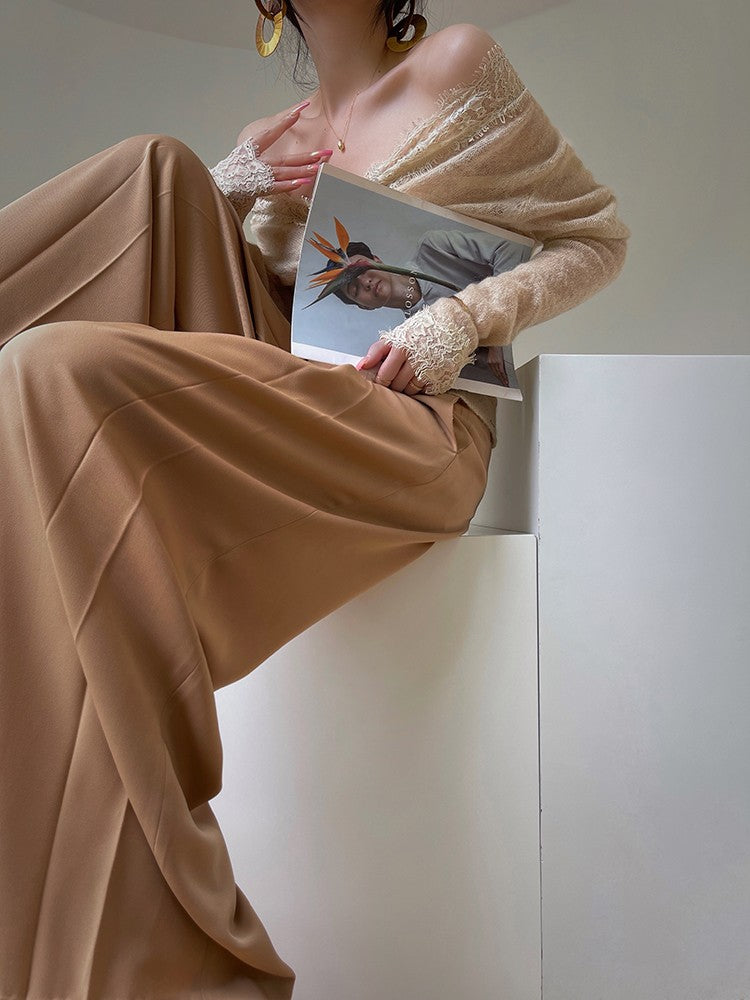 Aconiconi|Wide Leg High-end Suit Pants