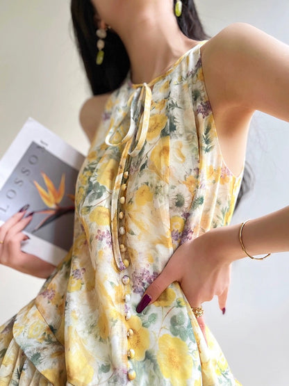 Aconiconi｜Petal Perfection Long Summer Dress