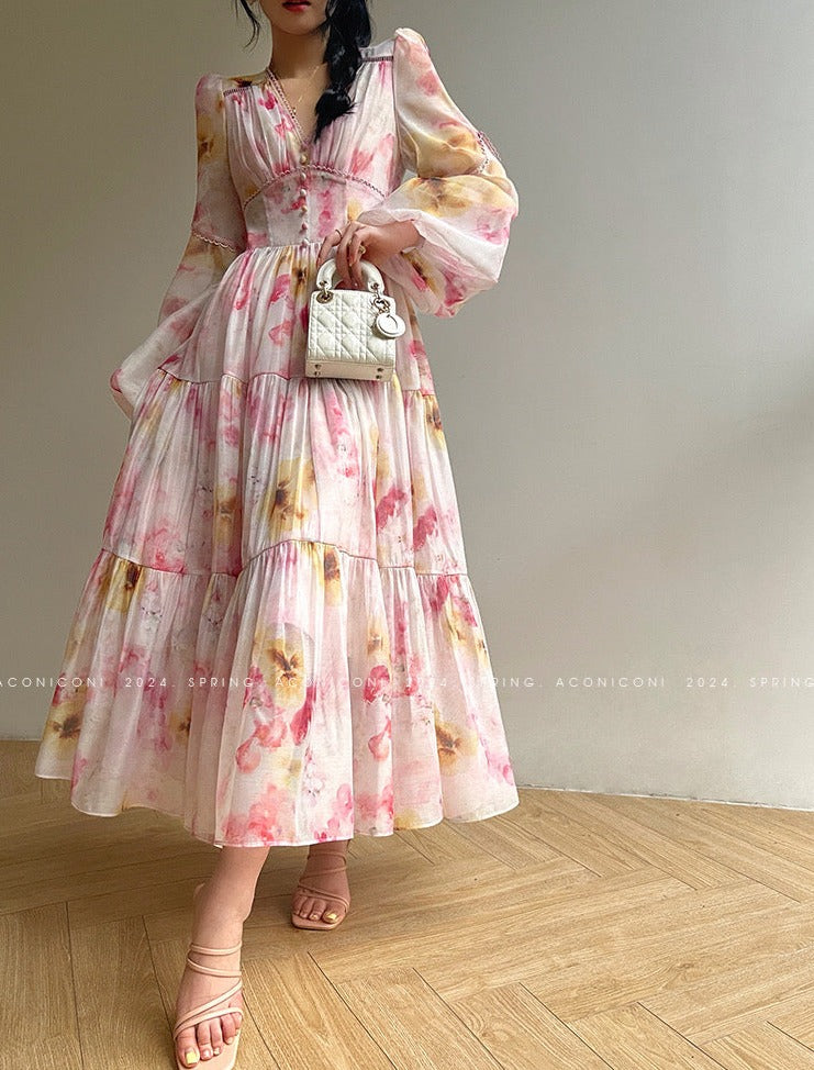 Aconiconi｜Yutang High-End Flowy Dress