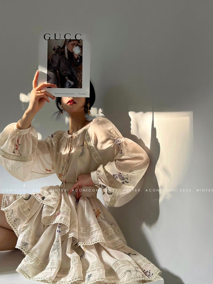 Aconiconi｜Moon Shadow Camellia Skirt Suit