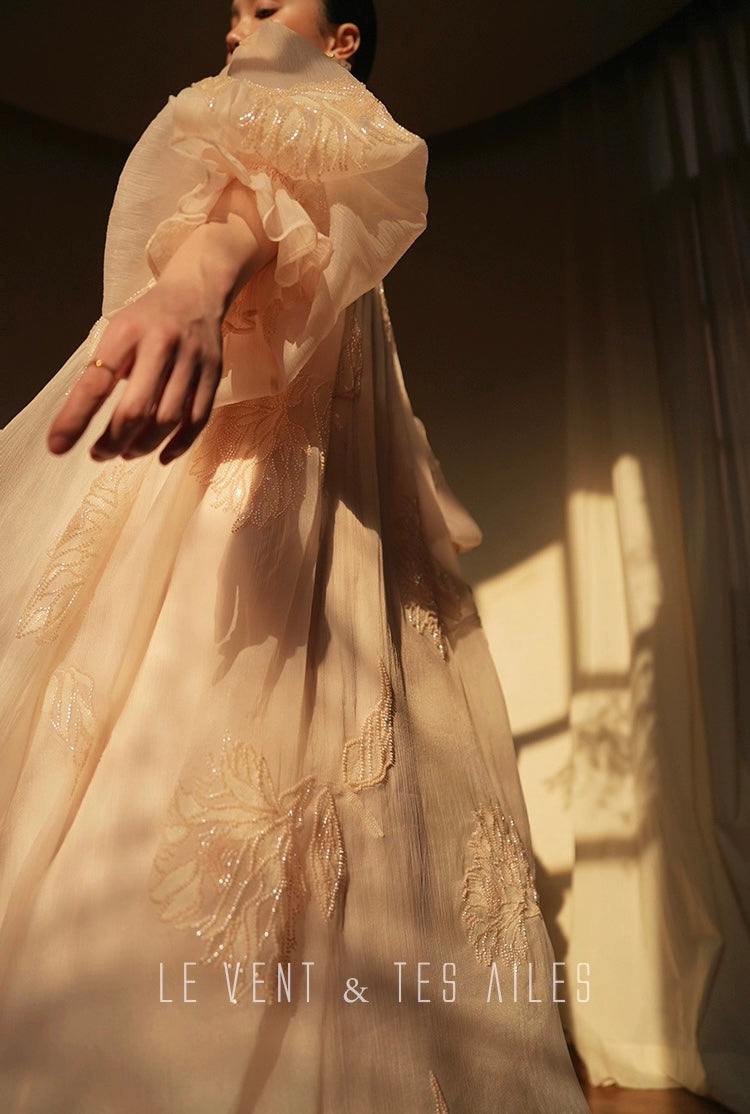 LE VENT & TES AILES | Château Rose Evening Dress