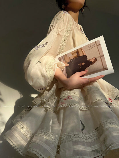 Aconiconi｜Moon Shadow Camellia Skirt Suit