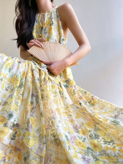 Aconiconi｜Petal Perfection Long Summer Dress