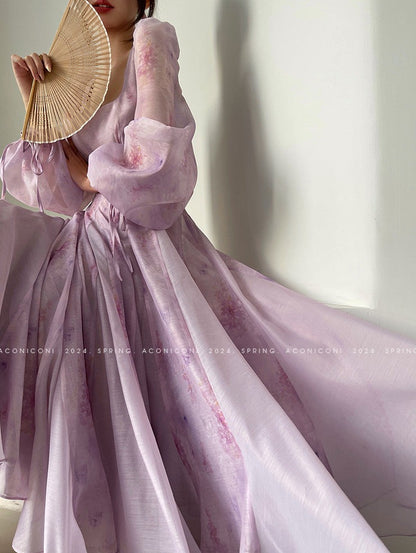 Purple Garden Cloud Romantic Dress