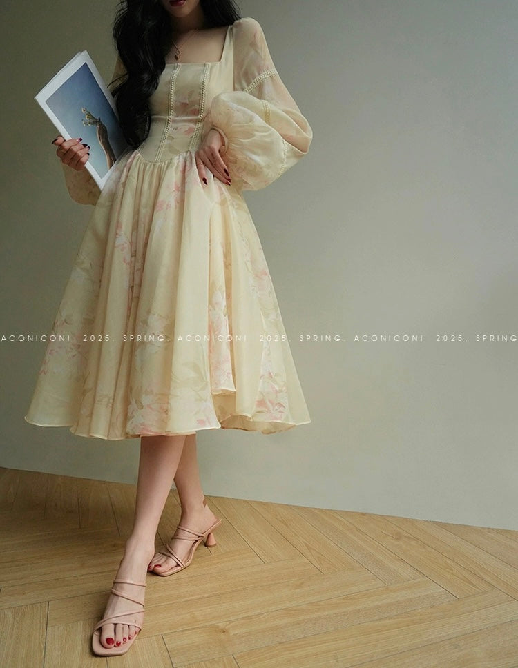 Aconiconi | Apricot Blossoms Flowy Dress