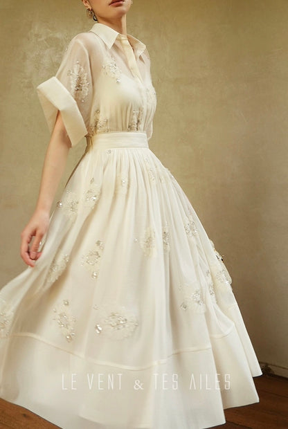 LE VENT & TES AILES | Étoile Blanche Elegant Skirt Set