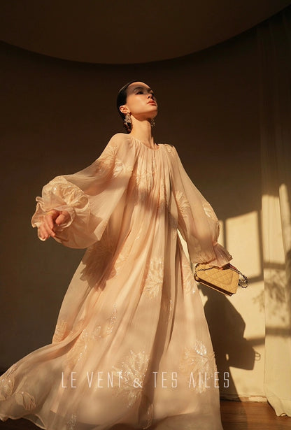 LE VENT & TES AILES | Château Rose Evening Dress