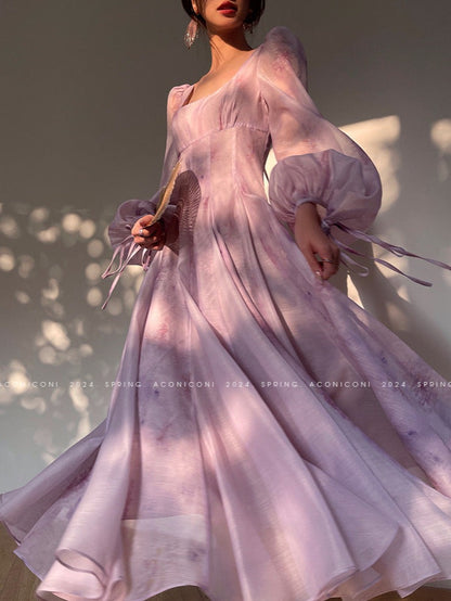 Purple Garden Cloud Romantic Dress