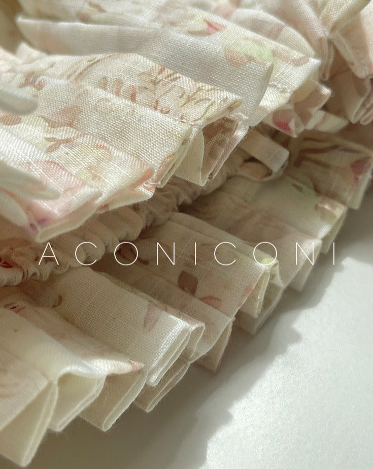 Aconiconi｜ French Retro Print Off-Shoulder Long Dress