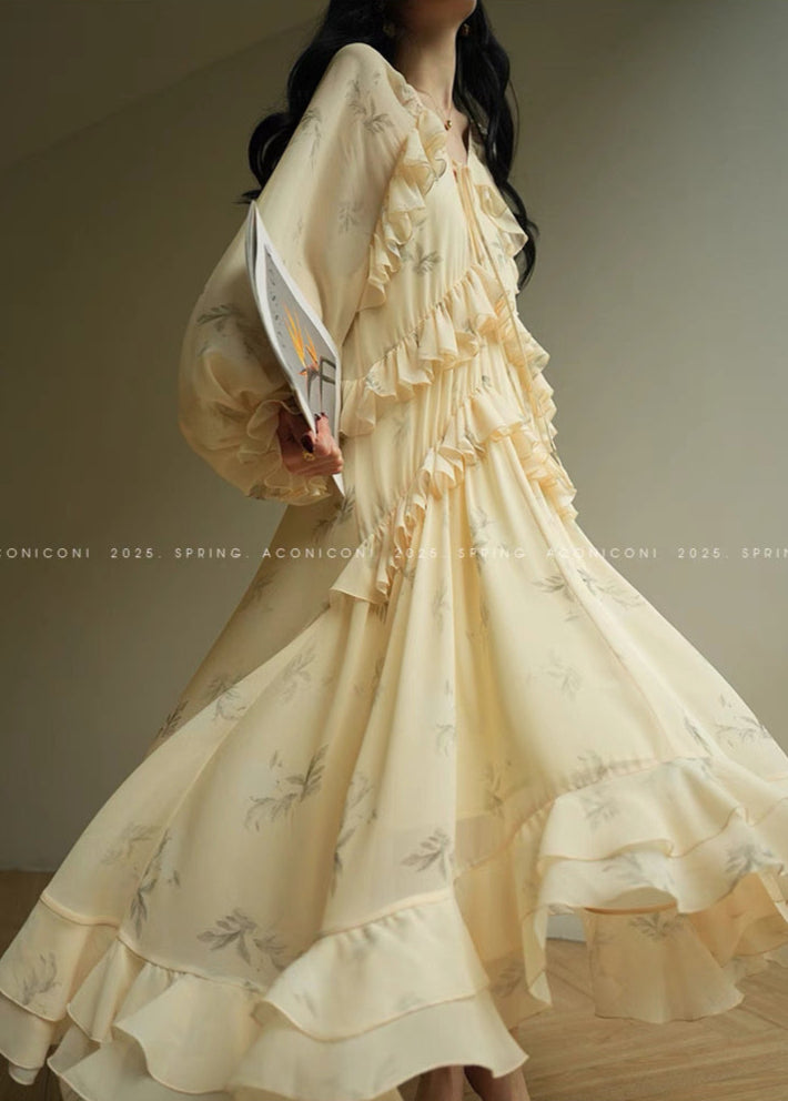 Aconiconi | Misty French Vanilla  Long Dress