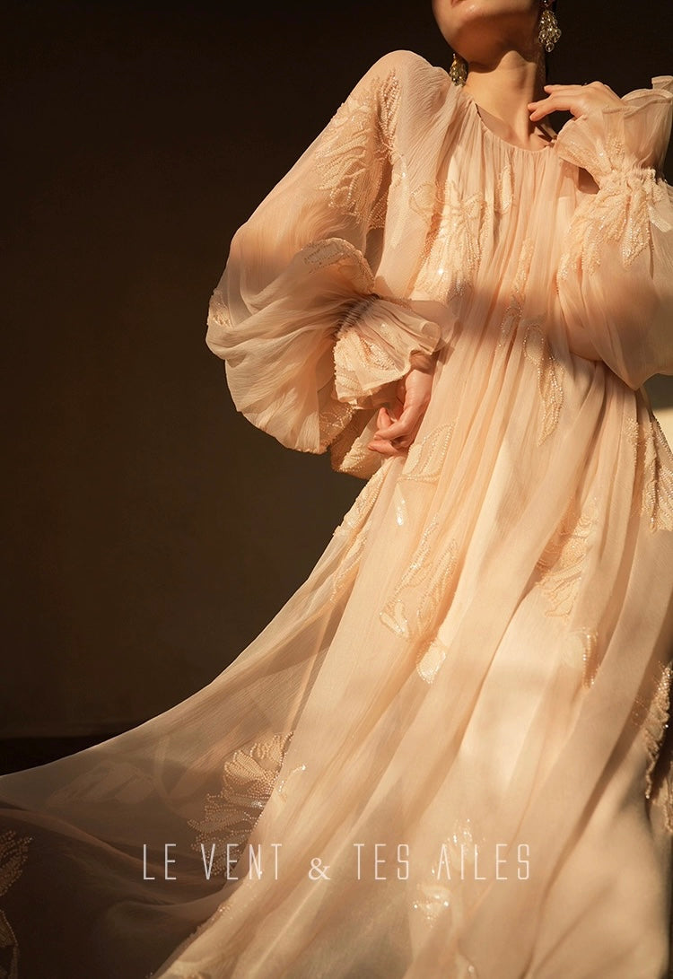 LE VENT & TES AILES | Château Rose Evening Dress