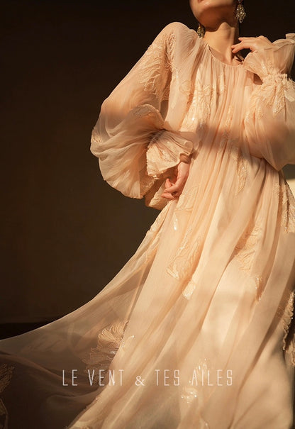 LE VENT & TES AILES | Château Rose Evening Dress