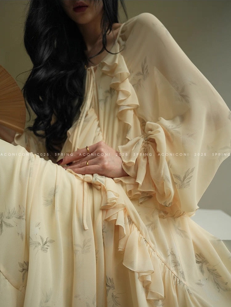 Aconiconi | Misty French Vanilla  Long Dress