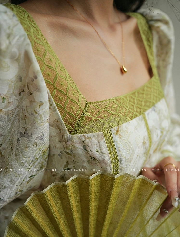 Aconiconi ｜ Sage Romance Summer Dress