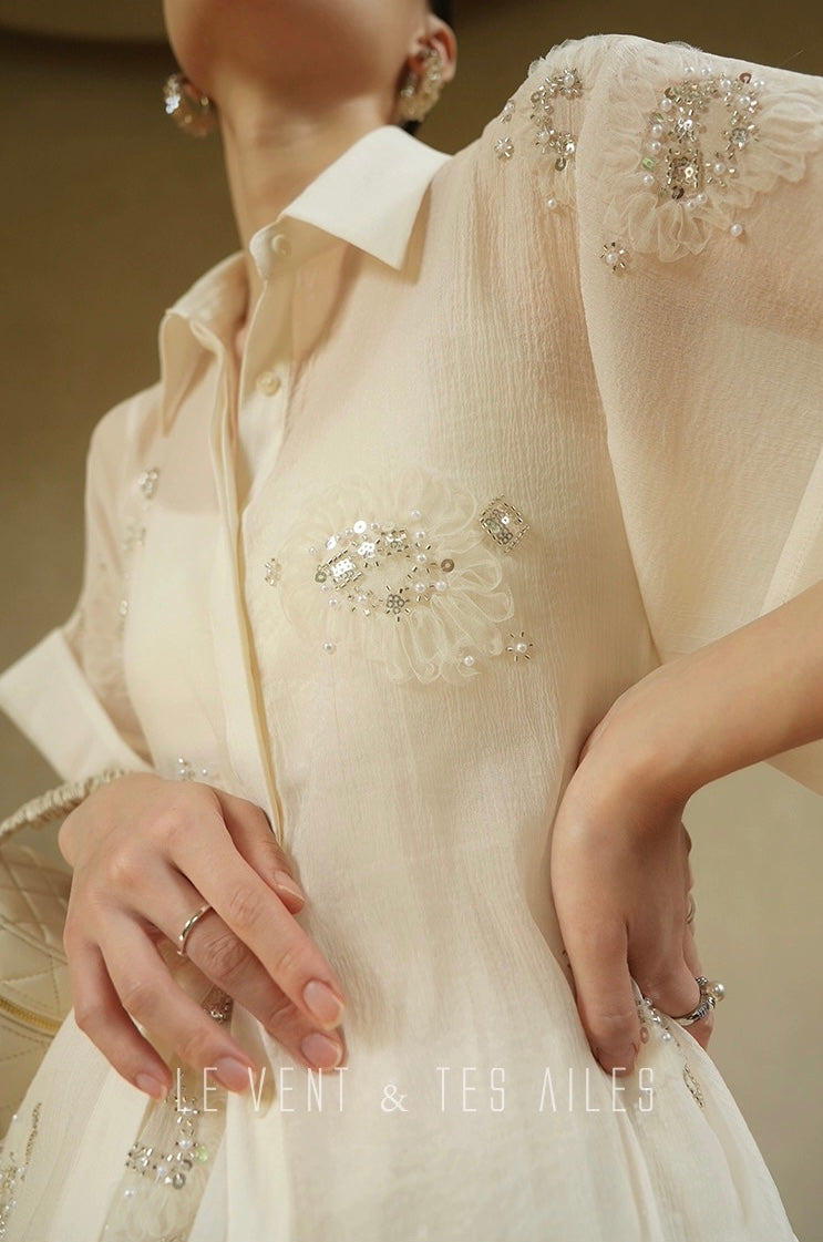 LE VENT & TES AILES | Étoile Blanche Elegant Skirt Set