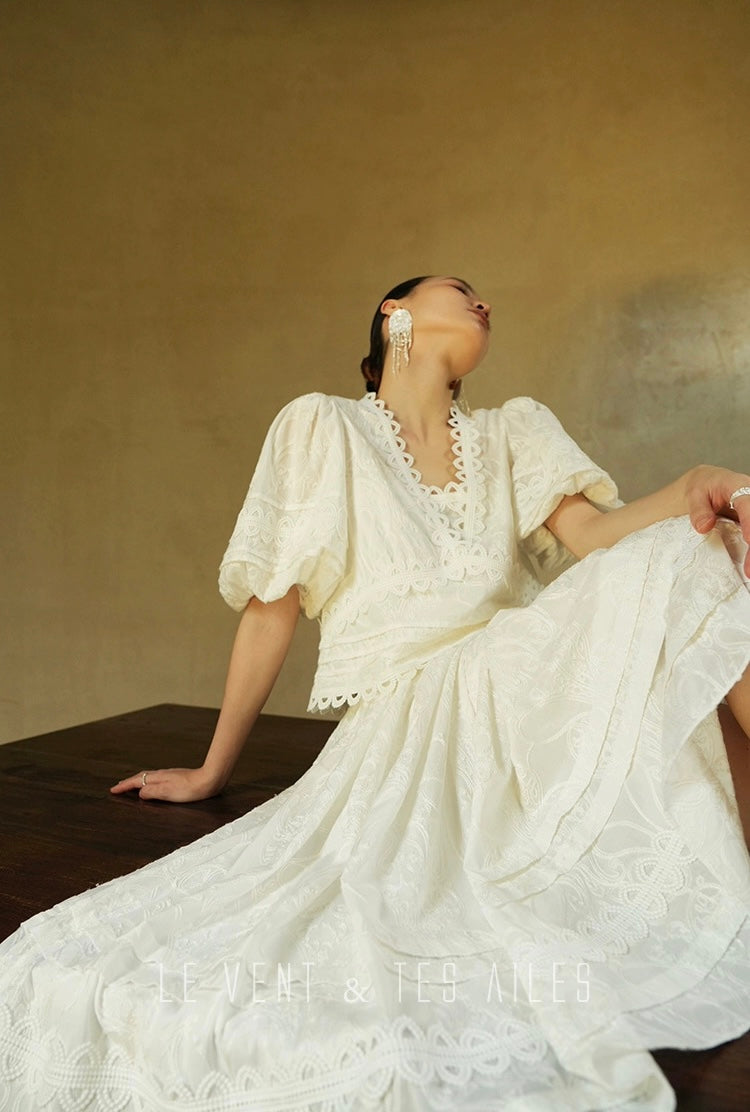 LE VENT & TES AILES | Écriture Fine Skirt Set