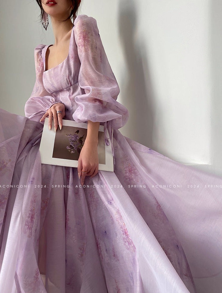 Purple Garden Cloud Romantic Dress