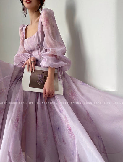 Purple Garden Cloud Romantic Dress