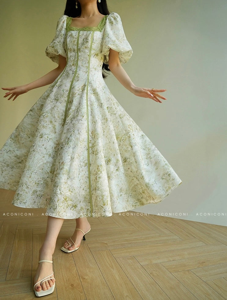 Aconiconi ｜ Sage Romance Summer Dress