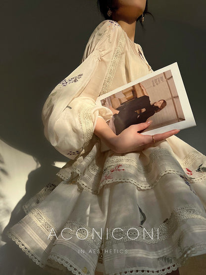 Aconiconi｜Moon Shadow Camellia Skirt Suit