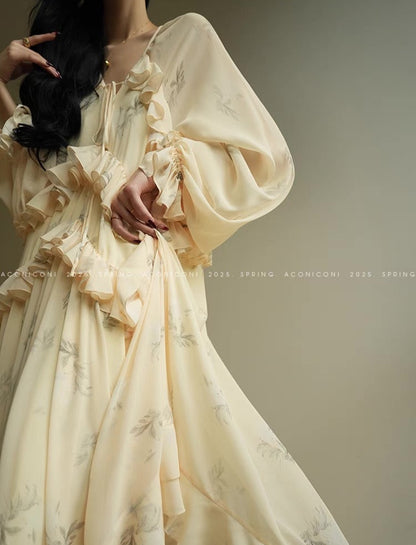 Aconiconi | Misty French Vanilla  Long Dress