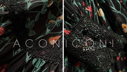 Aconiconi | Nighttime Rose French Retro Dress