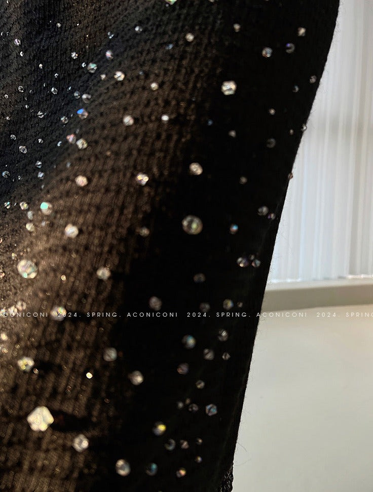 Aconiconi｜Light diamond shimmer wool dress