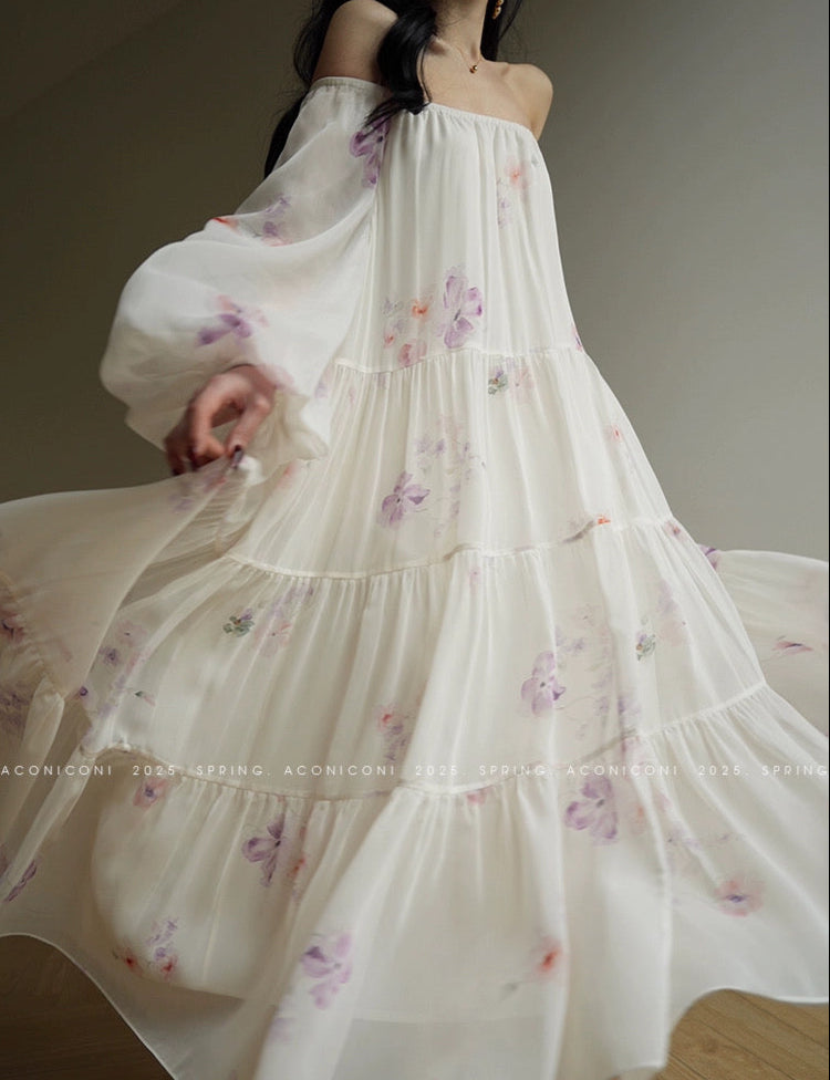 Aconiconi | Lilac Poem Long Flowy Dress