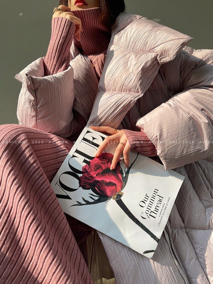 Aconiconi｜Winter Stand Collar Down Jacket Warm Quilt