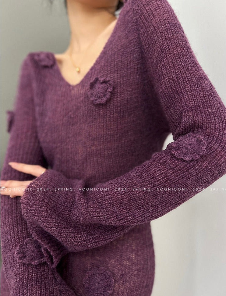 Aconiconi｜Alocasia Knitted Long Dress