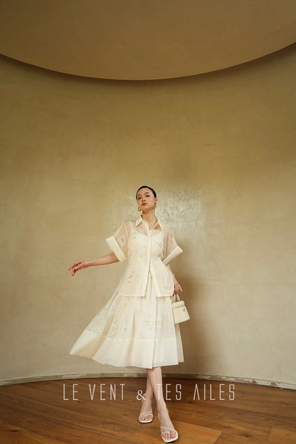 LE VENT & TES AILES | Étoile Blanche Elegant Skirt Set