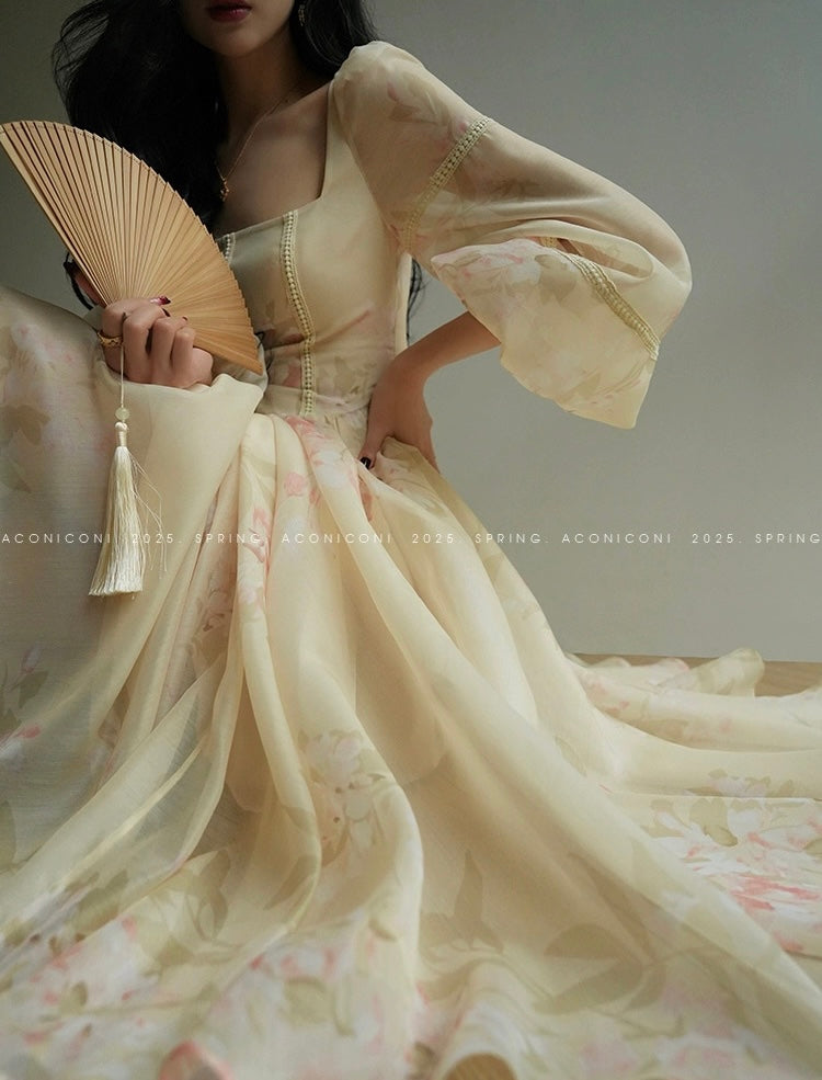 Aconiconi | Apricot Blossoms Flowy Dress