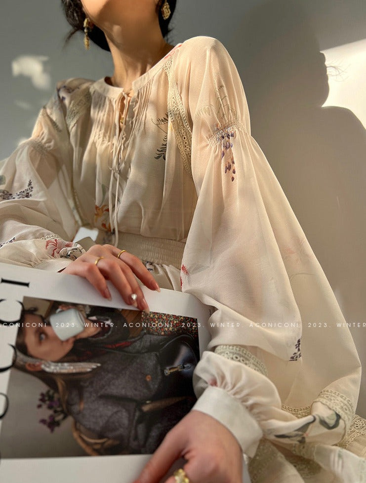 Aconiconi｜Moon Shadow Camellia Skirt Suit