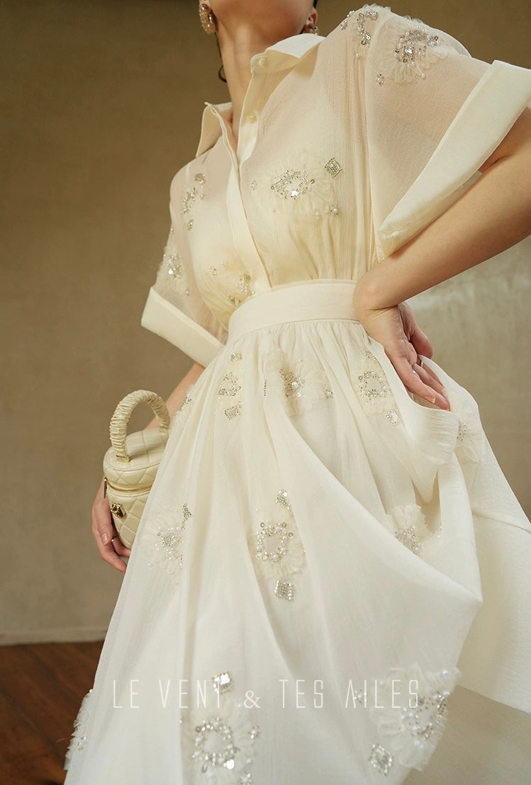 LE VENT & TES AILES | Étoile Blanche Elegant Skirt Set