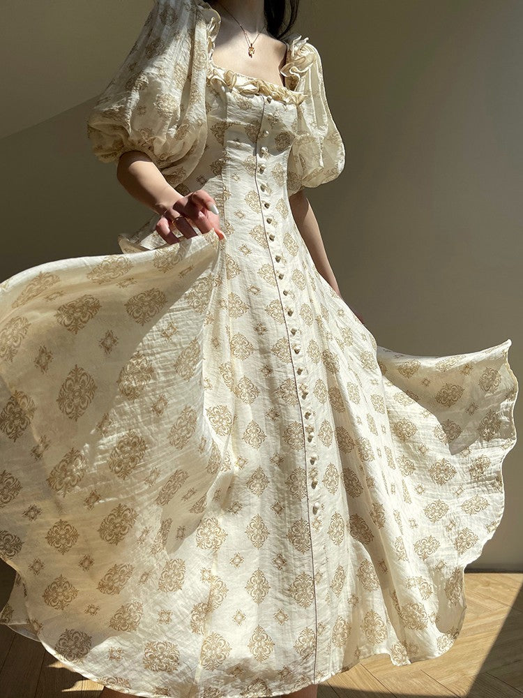 Aconiconi｜Calantha Puff Short-Sleeve Dress