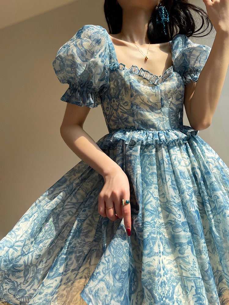 Aconiconi｜Blue Ocean Whisper fairy Dress