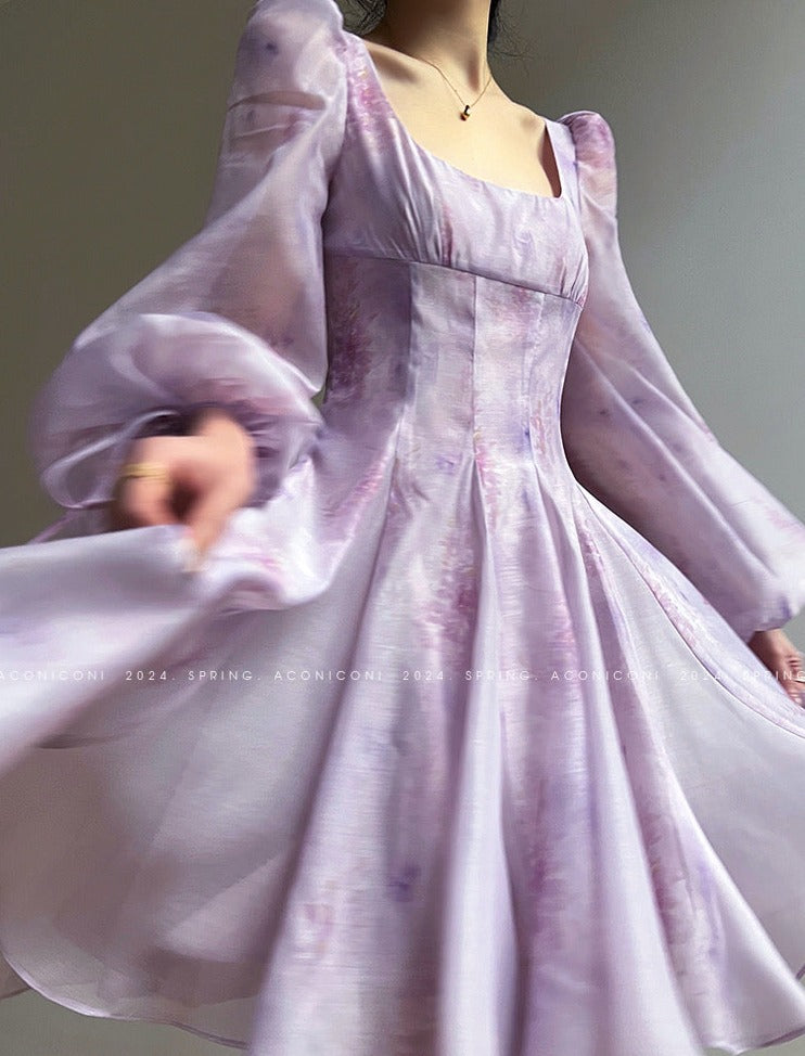 Aconiconi | Purple Garden Cloud Romantic Dress