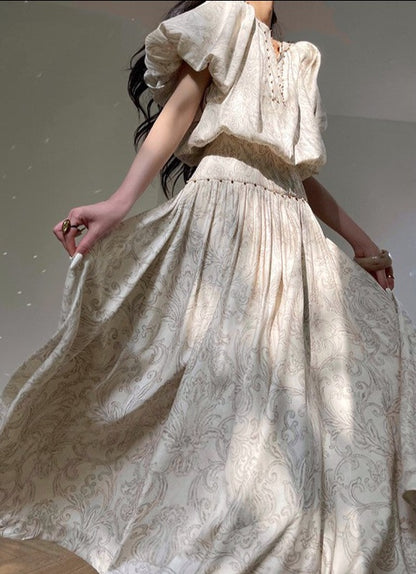 Aconiconi｜Lila Luxe Retro Style Summer Dress