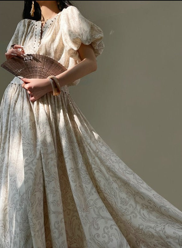 Aconiconi｜Lila Luxe Retro Style Summer Dress