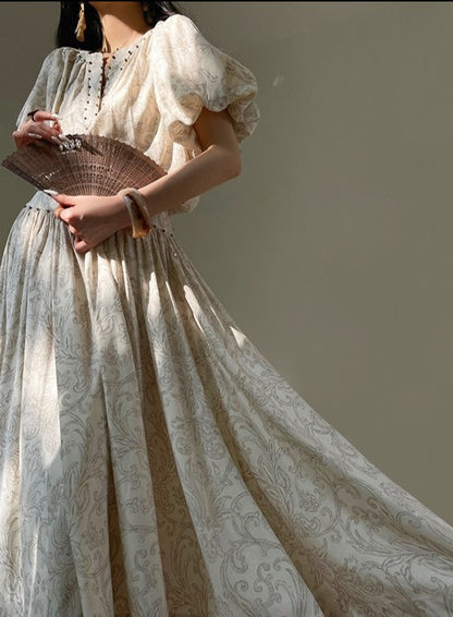 Aconiconi｜Lila Luxe Retro Style Summer Dress