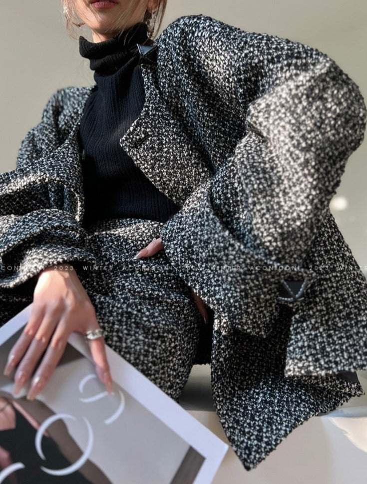 Aconiconi｜Secret Fragrance Tweed wool Skirt Suit