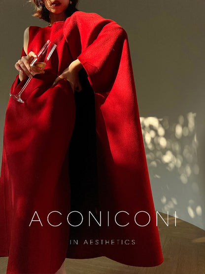 Aconiconi | Elegant  Wool Coat & Dress  Set