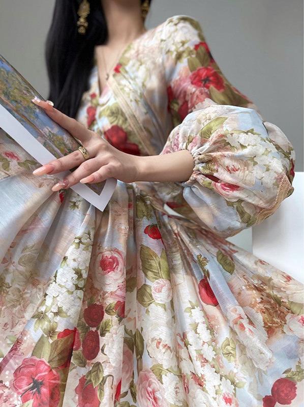 Misty Rose Long Sleeve Long Dress