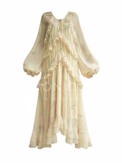 Aconiconi | Misty French Vanilla  Long Dress