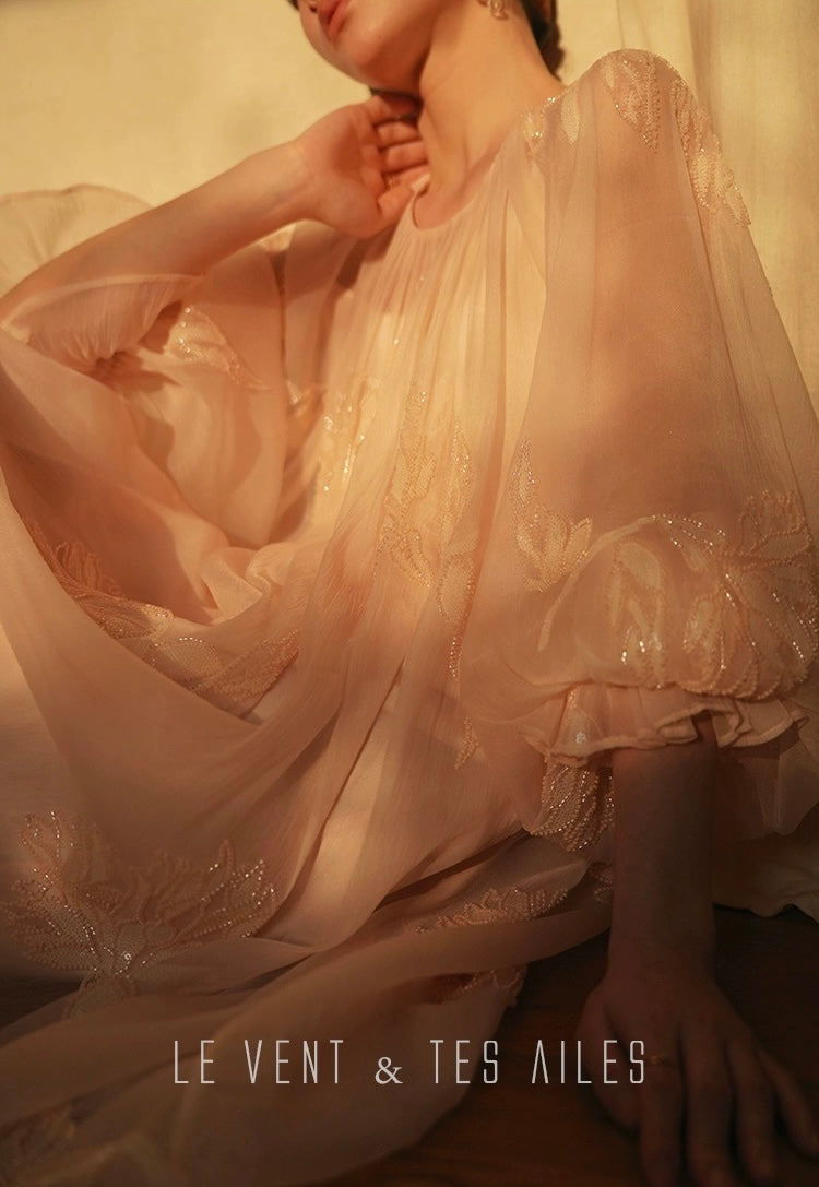 LE VENT & TES AILES | Château Rose Evening Dress