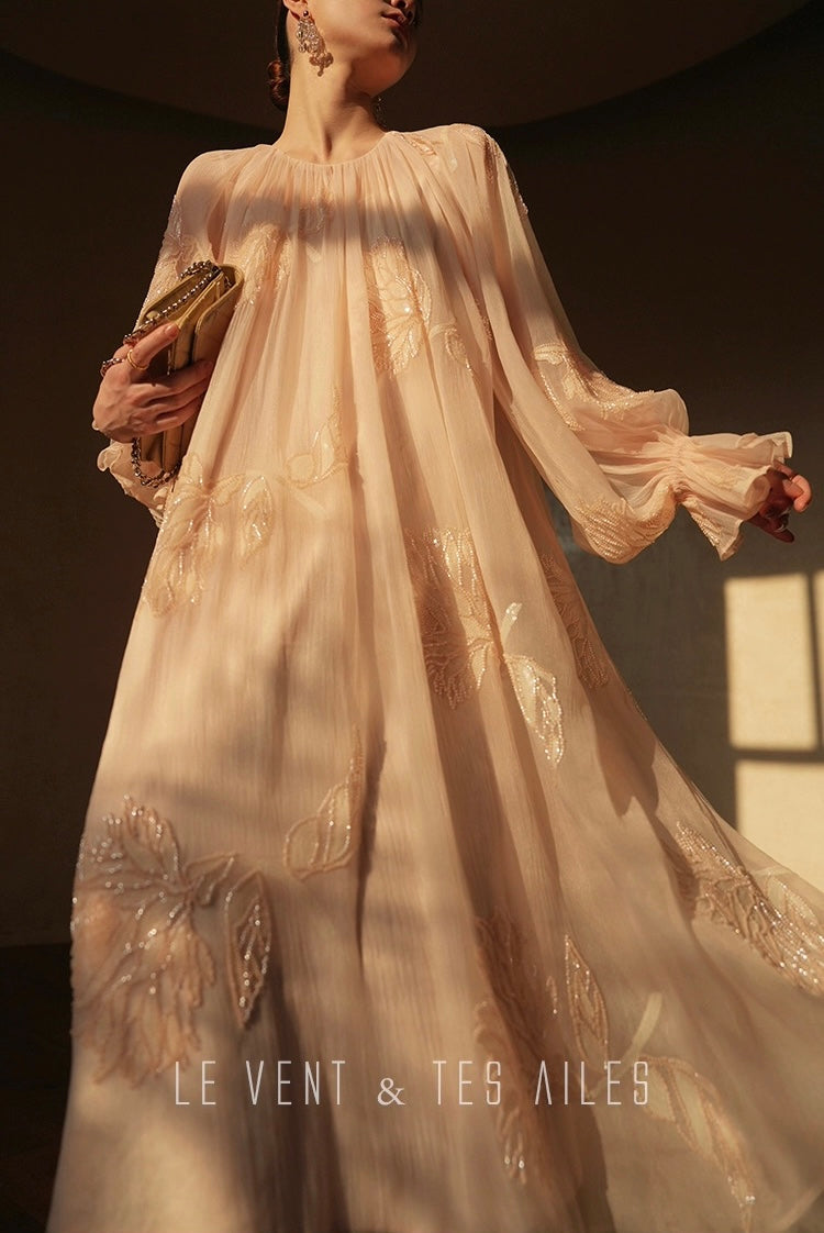 LE VENT & TES AILES | Château Rose Evening Dress
